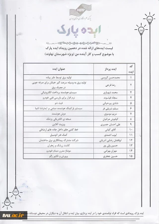 دهمین ایده پارک استان همدان و اولین ایده پارک شهرستان نهاوند با موضوع «کسب و کار آینده من»