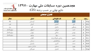 کسب مدال طلای هجدهمین دوره مسابقات ملی مهارت توسط دانشجوی دانشکده پسران سنندج