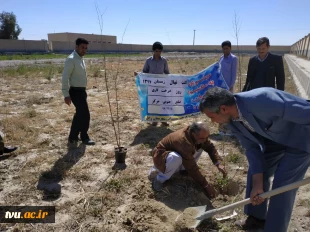 توسعه فضای سبز ضلع جنوبی آموزشکده فرخی سیستانی زابل به  مناسبت 15 اسفند ،روز درختکاری 2