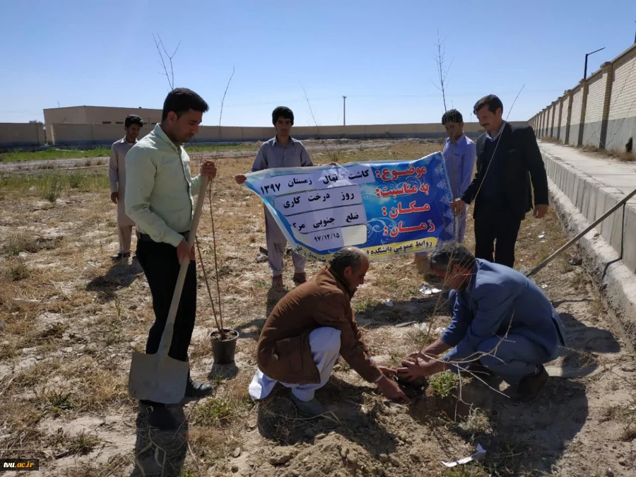 توسعه فضای سبز ضلع جنوبی آموزشکده فرخی سیستانی زابل به  مناسبت 15 اسفند ،روز درختکاری 4