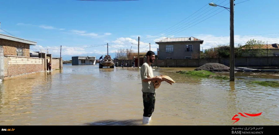 جهادگران بسیجی دانشگاه فنی و حرفه ای سمنان در مناطق سیل زده شمال کشور 5