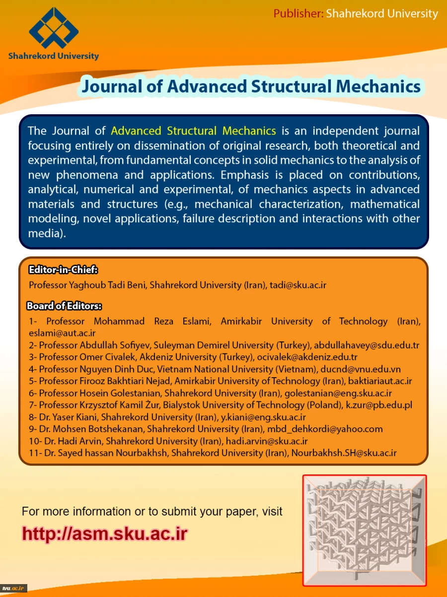 چاپ مقالات در حوزه مکانیک سازه ها و مواد پیشرفته  2