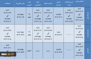 تقویم آموزشی سال تحصیلی 404ـ1403